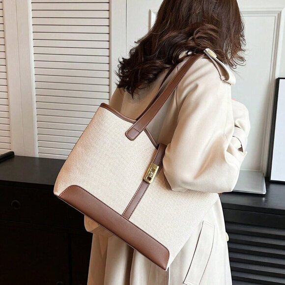 Multicolor Casual Women's Business Foldable Dual Strap Tote Bag - Picture 6 of 8